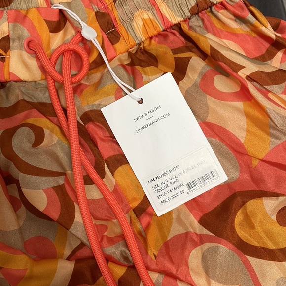NWT Zimmerman Mae relaxed short size 4 color: swirl - Picture 7 of 8